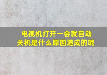 电视机打开一会就自动关机是什么原因造成的呢