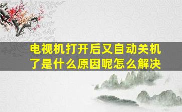 电视机打开后又自动关机了是什么原因呢怎么解决