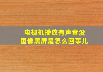 电视机播放有声音没图像黑屏是怎么回事儿