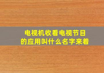 电视机收看电视节目的应用叫什么名字来着