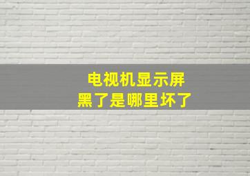 电视机显示屏黑了是哪里坏了