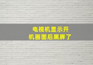 电视机显示开机画面后黑屏了