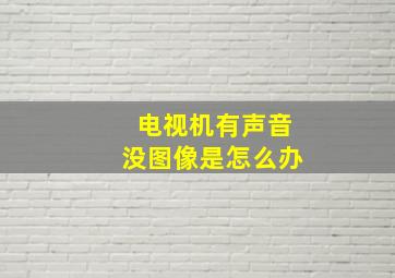 电视机有声音没图像是怎么办