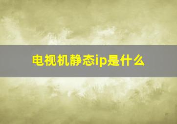 电视机静态ip是什么