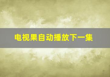 电视果自动播放下一集