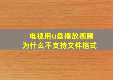 电视用u盘播放视频为什么不支持文件格式