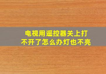 电视用遥控器关上打不开了怎么办灯也不亮