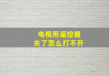 电视用遥控器关了怎么打不开