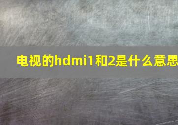 电视的hdmi1和2是什么意思