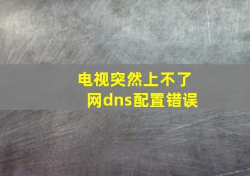 电视突然上不了网dns配置错误