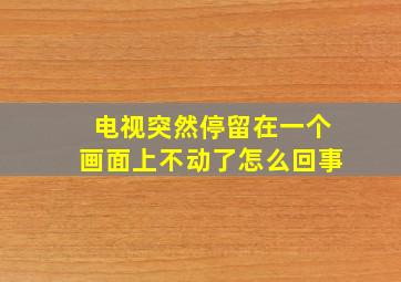 电视突然停留在一个画面上不动了怎么回事