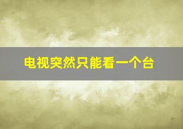 电视突然只能看一个台