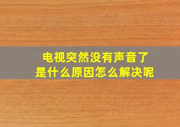 电视突然没有声音了是什么原因怎么解决呢