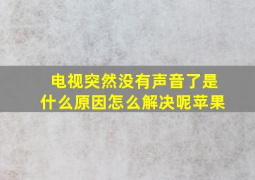 电视突然没有声音了是什么原因怎么解决呢苹果