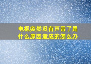 电视突然没有声音了是什么原因造成的怎么办