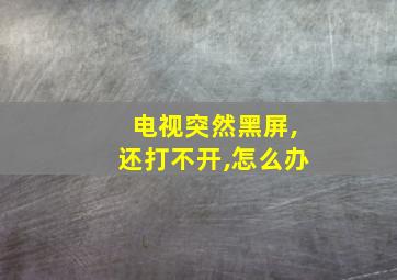 电视突然黑屏,还打不开,怎么办