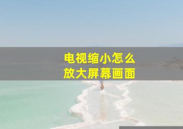 电视缩小怎么放大屏幕画面