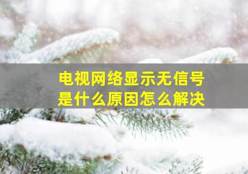 电视网络显示无信号是什么原因怎么解决