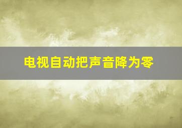 电视自动把声音降为零