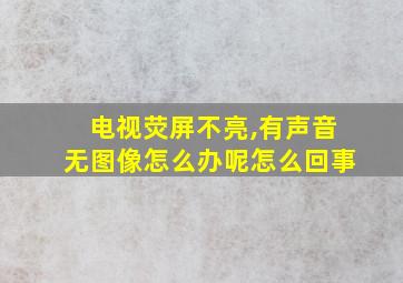 电视荧屏不亮,有声音无图像怎么办呢怎么回事