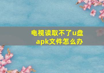 电视读取不了u盘apk文件怎么办