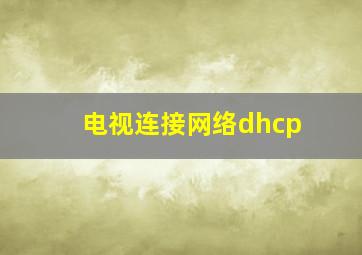 电视连接网络dhcp