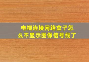 电视连接网络盒子怎么不显示图像信号线了