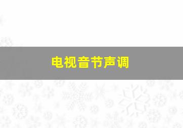 电视音节声调