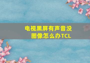 电视黑屏有声音没图像怎么办TCL