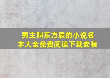 男主叫东方辰的小说名字大全免费阅读下载安装