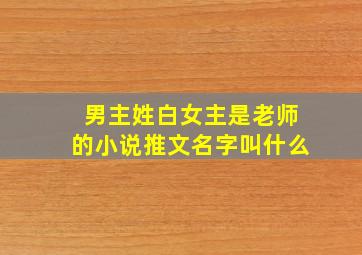 男主姓白女主是老师的小说推文名字叫什么