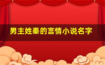 男主姓秦的言情小说名字