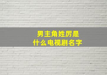 男主角姓厉是什么电视剧名字