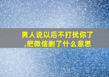 男人说以后不打扰你了,把微信删了什么意思