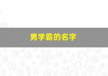 男学霸的名字