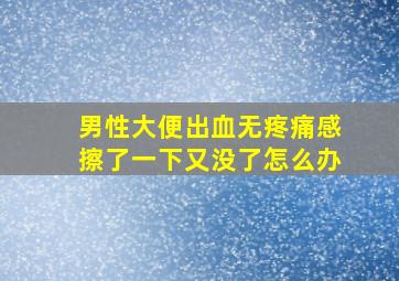 男性大便出血无疼痛感擦了一下又没了怎么办