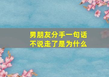 男朋友分手一句话不说走了是为什么