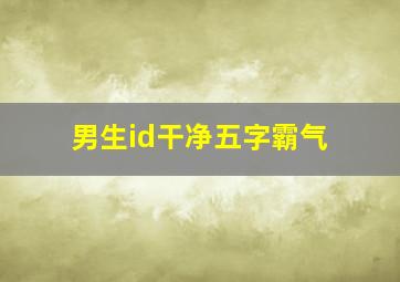 男生id干净五字霸气