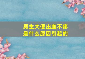 男生大便出血不疼是什么原因引起的