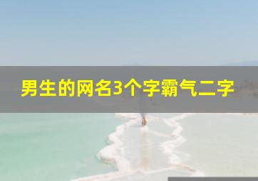 男生的网名3个字霸气二字