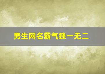 男生网名霸气独一无二