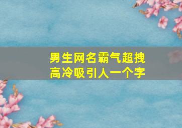 男生网名霸气超拽高冷吸引人一个字