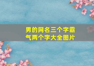 男的网名三个字霸气两个字大全图片