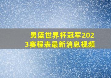 男篮世界杯冠军2023赛程表最新消息视频