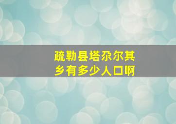 疏勒县塔尕尔其乡有多少人口啊