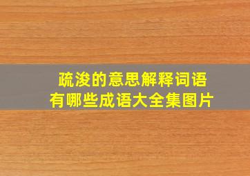 疏浚的意思解释词语有哪些成语大全集图片