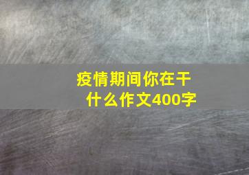 疫情期间你在干什么作文400字