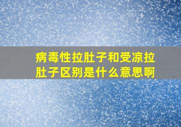 病毒性拉肚子和受凉拉肚子区别是什么意思啊