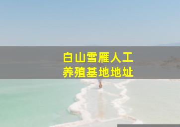 白山雪雁人工养殖基地地址