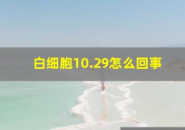 白细胞10.29怎么回事